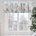 thumbnail image 6 of Coastal Marine Life Valances for Windows Beige Starfish Blue Plant Leaves Gradient Valance Curtains Rod Pocket Bathroom Small Window Treatments for Kitchen Living Room Bedroom, 42"x12", 6 of 7