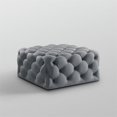 thumbnail image 4 of Posh Living Ramon Modern Linen Fabric Cocktail Ottoman in Light Gray, 4 of 7