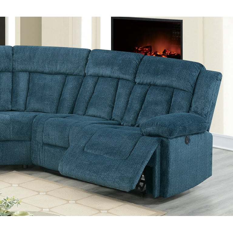 Chenille reclining sectional discount