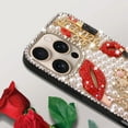 thumbnail image 3 of Glam Queen Red Lips & Lipstick Diamond Luxury iPhone Case for iPhone 17/16/15/14/13/12/11 Pro Plus Air ProMax, 3 of 5