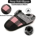 thumbnail image 3 of House Slippers for Woman Men, womens Checkered Slippers on House Shoes Cozy Memory Foam Scuff plaid Shoes with Fuzzy Faux Fur Comfortable Anti-Slip Warm Fuzzy indoor outdoor, 3 of 5