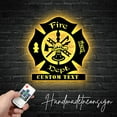 thumbnail image 2 of Handmadetneonsign Custom Firefighter Maltese Cross Metal Wall Art LED Light - Personalized Fireman, 2 of 5