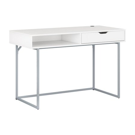 UPC: 0776069971222 | CorLiving Auston Modern Single Drawer White Desk with Steel Legs