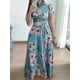 thumbnail image 2 of Vestido De Cuello Alto Con Estampado Floral, Elegante Vestido Largo De Verano De Manga Corta, Ropa De Mujer, 2 of 4