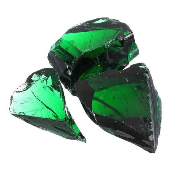 Uxcell Crushed Glass, 5-8mm High Luster Crushed Glass Broken Glass, Dark Green