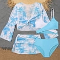 thumbnail image 5 of kpoplk 3 Piece Floral Bikini Set for Girls Bikini Top and Matching Ruffled Cover Up Skirt Size 4-12(Blue,13-14 Y), 5 of 8