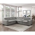 thumbnail image 2 of Lexicon Farrah Polished Microfiber 3-Piece Sofa with Pull-out bed in Light Gray, 2 of 14
