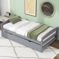 thumbnail image 6 of Noble House Lune Twin Size Platform Bed with Twin Trundle, Solid Pine Wood Space-Saving Guest Bed, Gray, 6 of 7