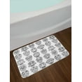 thumbnail image 2 of Mexican Bath Mat, Latin American Day of Dead Skull Designs with Floral Inspirations Celebration, Plush Bathroom Decor Mat with Non Slip Backing, 29.5" X 17.5", Black White, by Ambesonne, 2 of 2