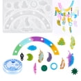 thumbnail image 1 of TureClos DIY moldes de resina Kit de silicona Gel de sílice superficie lisa fácil de desmoldar reutilizar molde de caída de pegamento para cortina de pared decoración colgante TureClos JD731879137, 1 of 7