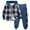 Blue Outfits Set YI, variant on 5T Boy Clothes 6T Boys Clothes Toddler Boys Clothes - Button Plaid Hoodie Jacket & Sweatpants Sets - 2 Pieces Boys Clothes Outfits