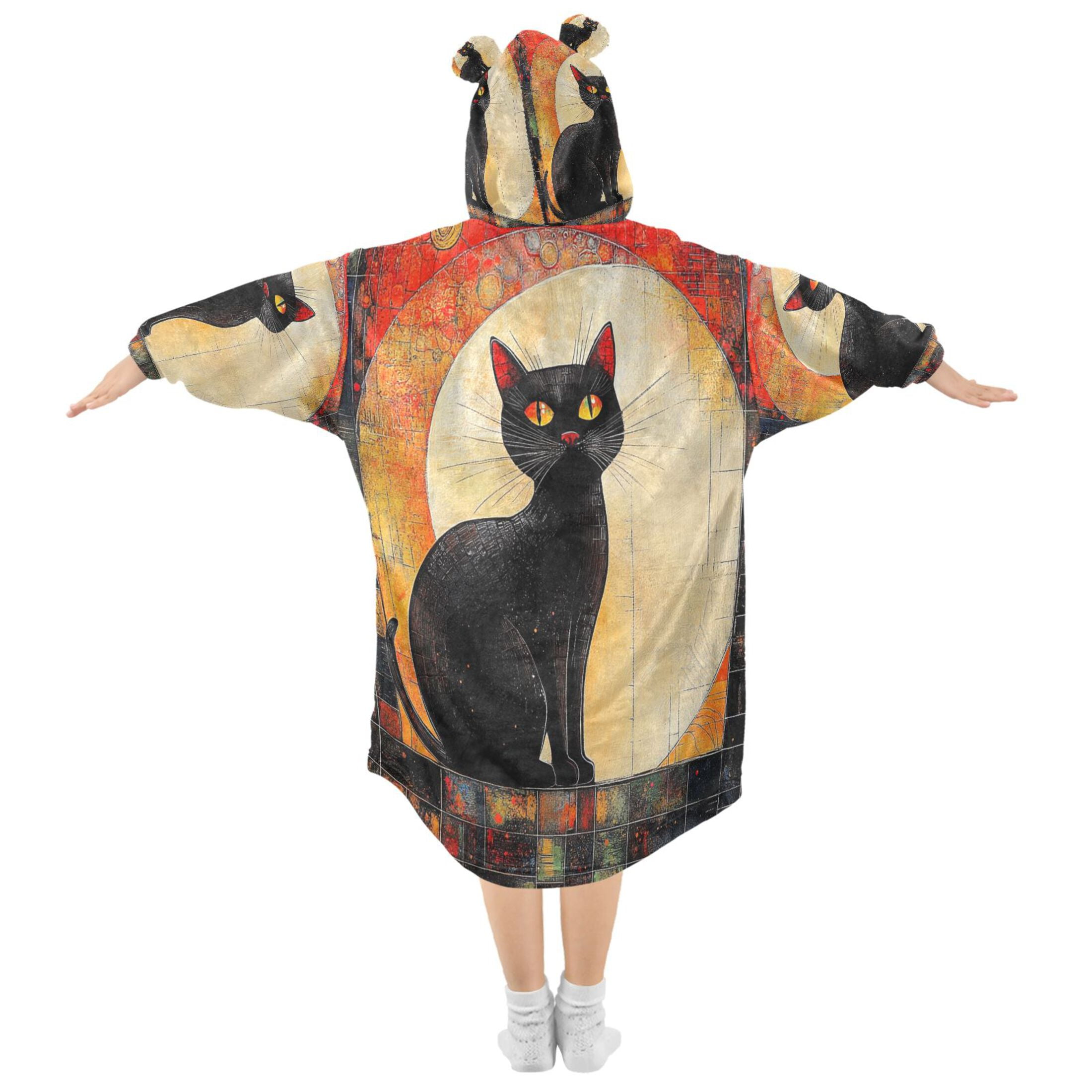 YAZAOO Kids Wearable Blanket Hoodie Warm and Cozy Ethereal Midnight Guardian Flannel Sweatshirt