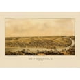 thumbnail image 2 of Sachse 18x14 Black Ornate Wood Framed with Double Matting Museum Art Print Titled - Fredericksburg Virginia Panoramic - Sachse 1862, 2 of 4