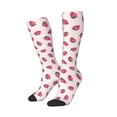 thumbnail image 2 of Daiia Sports Socks Hand Drawn Strawberry Printed Novelty Crew Socks for Men Women Knee High Socks Cotton Socks Soft & Breathable Support Unisex Socks, 2 of 9