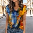 thumbnail image 6 of cocolona Womens Summer Silk Satin Tops Plus Size V Neck Short Sleeve T-shirt Fashion Casual Cute Print Tees Blouses, 6 of 6