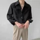 thumbnail image 2 of Camisas para hombre a rayas con bolsillo Camisas sociales lisas para hombre Diseñador casual Ropa popular coreana Tops originales regulares Normal Xxl, 2 of 5