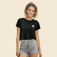 thumbnail image 3 of Dalix Heartly Ghost Embroidered Cropped Flowy Soft Cotton Short Sleeve T Shirt Womens in Dark Heather S Small, 3 of 5