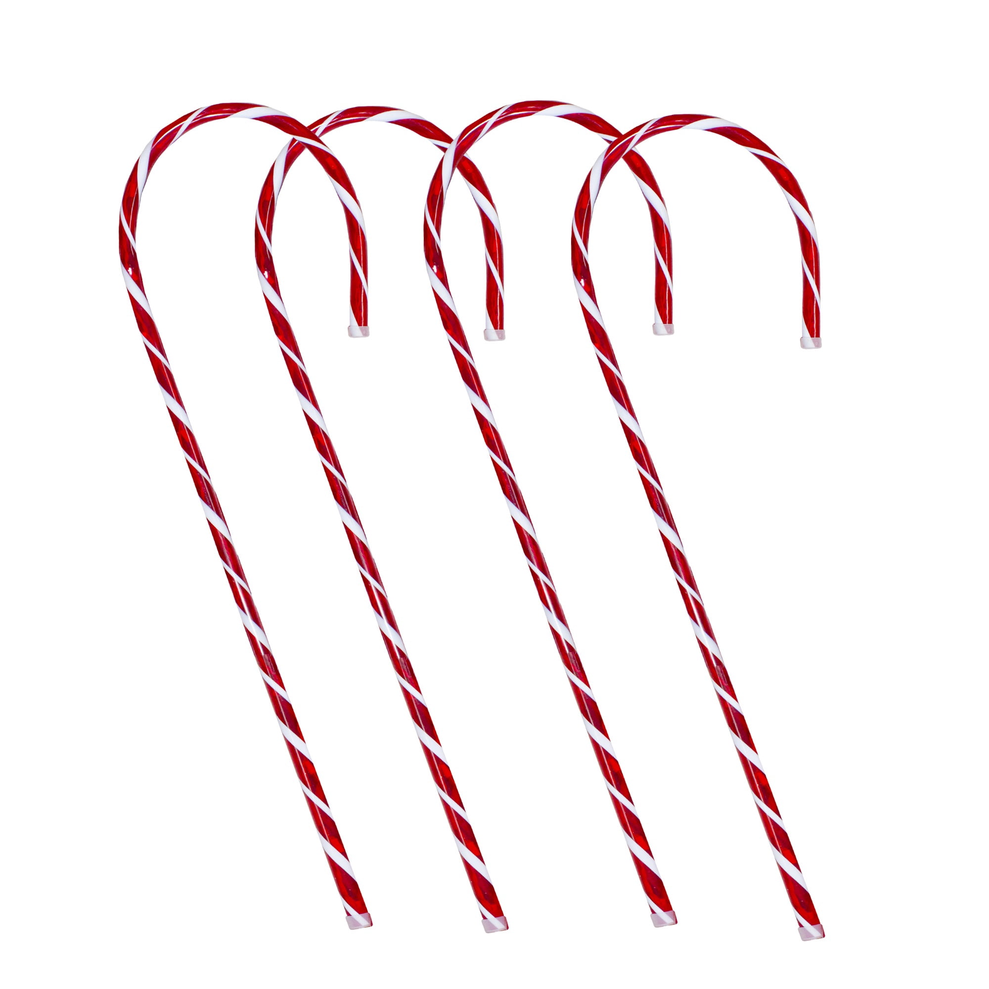 Hofert Striped Candy Cane Christmas Outdoor Pathway Markers - 60" - Set of 4