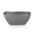 thumbnail image 2 of Stone Lain Olivia Stoneware Bowl Replacement Set, Gray with Embossed Basket Weave, 2 of 3