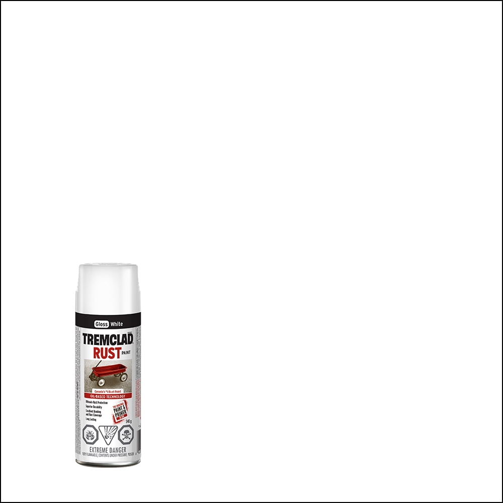 Tremclad Oil Based Rust Spray Paint Gloss White, 340 g