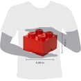 thumbnail image 4 of Room Copenhagen LEGO 4-Stud Square Storage Brick, Stackable Plastic Toy Organizer Box, 5.6L Capacity, Red, 4 of 5
