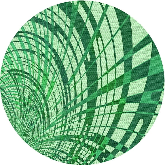 Ahgly Company Indoor Square Patterned Algae Green Area Rugs, 3' Square