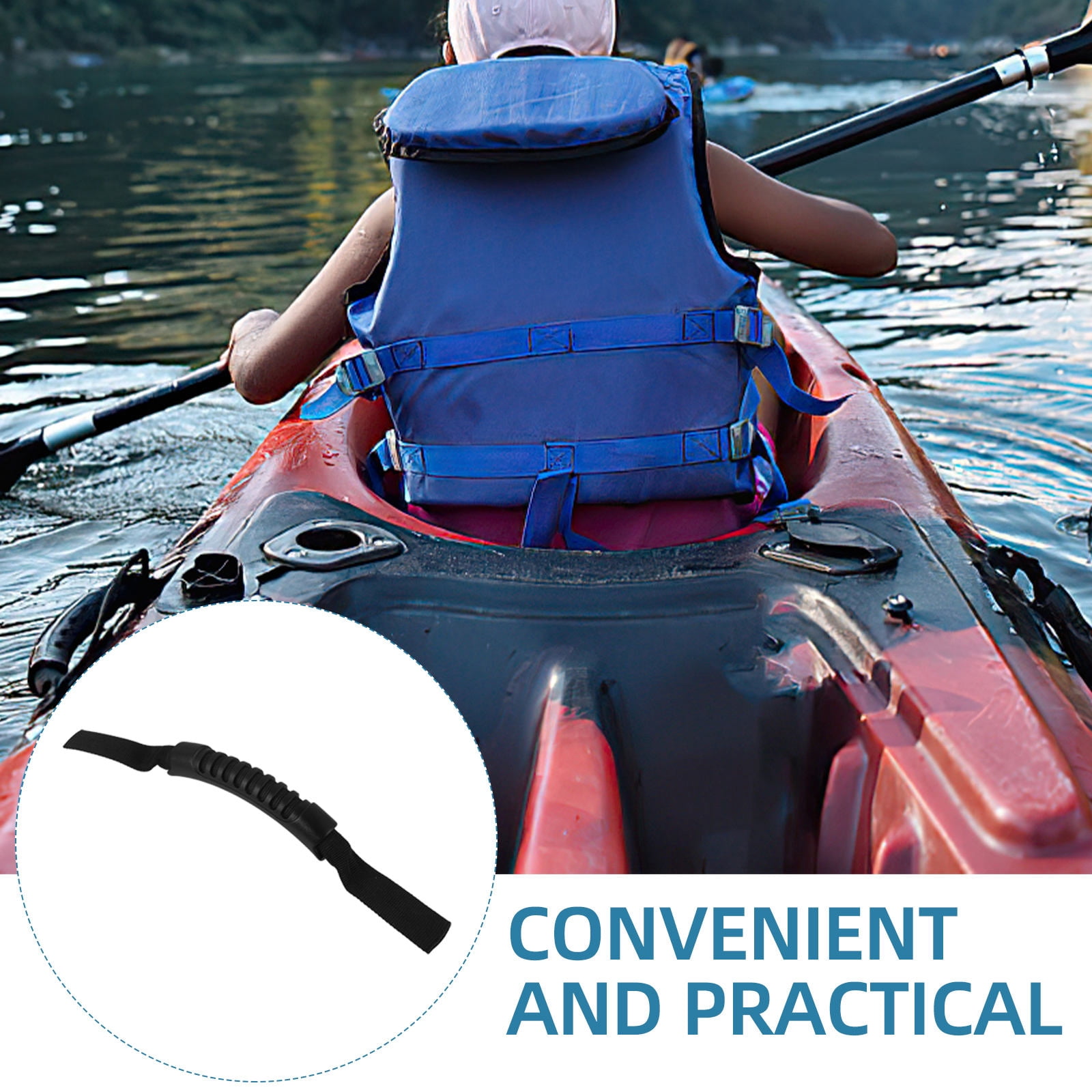 WHAMVOX 10 Pcs Kayak Canoe Accessories for Handlebar Accessories 30.00X2.50X2.00CM Black