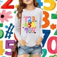 thumbnail image 2 of XEGLSBU Girls Long Sleeve Shirts Size 10-12 Stylish Kids Long Sleeve Graphic Tee Soft Casual Shirt for Girls and Boys White Size 9-10 Years, 2 of 4