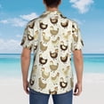 thumbnail image 4 of Pofeuu Chicken Cartoon Print Hawaiian Shirt for Men Sleeves Casual Button Down Summer Beach Dress Shirts T-Shirts,Small, 4 of 7