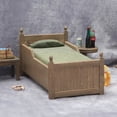 thumbnail image 3 of Mueble de casa de muñecas en miniatura, cama de madera vintage con cajón, 3 of 3