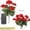 Red, variant on Artificial Geranium Flower Outdoor Decor,Realistic Faux Flower Bouquet Maintenance Free Decorative Plant Arrangement Weather Resistant Display,for Balcony Patio Garden Outdoor Decoration-Red