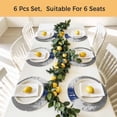 thumbnail image 5 of Navy Blue Cement Gray Round 15 Inch Placemats Set of 6, Modern Abstract Art Blue HeatResistant Non Slip Place Mats for Dining Table, Wipeable Braided Kitchen Table Mats for Housewarming, 5 of 9