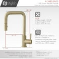 thumbnail image 3 of Stylish Rivo One-Handle Brushed Gold Pull Down Kitchen Faucet Height 14" K-148G, 3 of 14