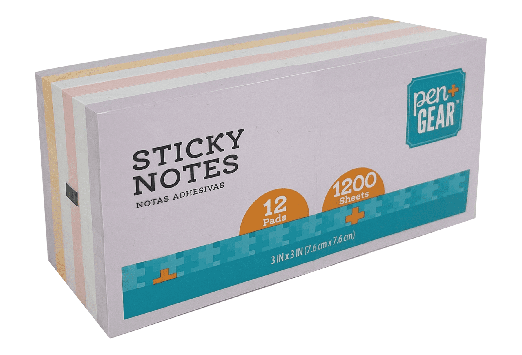 Pen+Gear Paper Sticky Notes, Pastel, 3 in x 3 in, 1200 Sheets