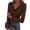 Brown, variant on Cowl Neck Tops for Women Elegant Casual Solid Color Long Sleeve Shirts Fall Dating Outfits