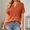 Orange, variant on Womens T Shirts Solid Short Sleeve Notch V Neck Patchwork Top Tees for Women Blue L