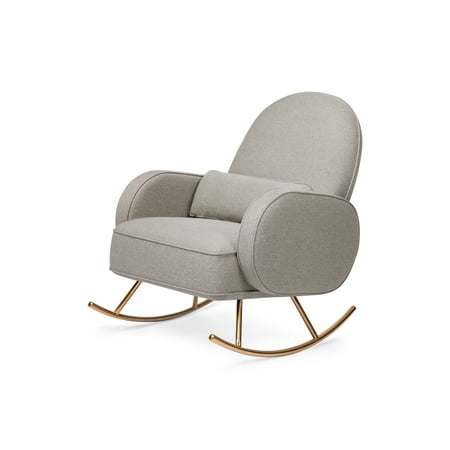 UPC: 0048517844137 | Nursery Works Compass Rocker in Performance Grey Eco-Weave with Rose Gold Legs