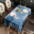 thumbnail image 2 of Blue White Marble Pattern Rectangle Tablecloth 60"x120",Waterproof Polyester Rectangle Table Cloth, Wipeable Spillproof Polyester Tablecloth for Dining, Camping, Indoor and Outdoor, 2 of 6