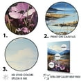 thumbnail image 3 of Designart "Mountain'S Violet Floral Tranquility I" Violets Floater Framed Wall Art Prints, 3 of 5