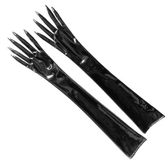 ZYHARUKO Luxurious Enamelled Leather Long Gloves for Women Witch Gloves for Masquerades Party