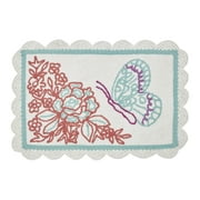 The Pioneer Woman Butterfly Garden Crochet Arctic White Cotton Bath Rug, 20" x 32"