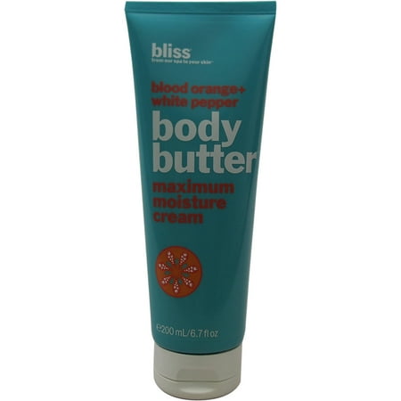 Bliss Blanc Blood Orange + poivre Beurre corporel maximum Crème hydratante, 6,7 onces liquides