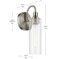 thumbnail image 5 of 55209NI Kichler Lighting Kavi - 1 Light Wall Sconce-13 Inch Tall and 5 Inch Wide-Brushed Nickel Finish, 5 of 5