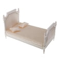 thumbnail image 2 of Cama Miniatura para Casa de Muñecas Mueble de Dormitorio en Escala 1 6 Accesorio de Decoración Hecho de Madera y Satén Adecuada para Juego Infantil, 2 of 9