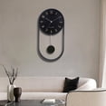 thumbnail image 2 of Reloj de sin tictac silencioso con pilas para decoración Negro Zulema Reloj de pared de péndulo, 2 of 8