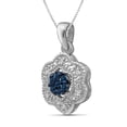 thumbnail image 3 of JewelersClub 1/3 Carat T.W. Blue And White Diamond Sterling Silver 3 Piece Flower Jewelry Set, 3 of 7