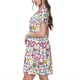 thumbnail image 2 of Disketp Peace Love and Dove Flower Power para Vestido de Manga Corta para Mujeres, Vestidos de Verano para Mujeres, Casual y Holgado para la Playa, 2 of 6