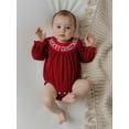 thumbnail image 2 of BemeyourBBs Baby Girl Christmas Romper Letter Embroidered Infant Winter Jumpsuit, 2 of 8