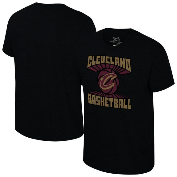 Unisex-Stadium Essentials  Black Cleveland Cavaliers Club Time Tri-Blend T-Shirt