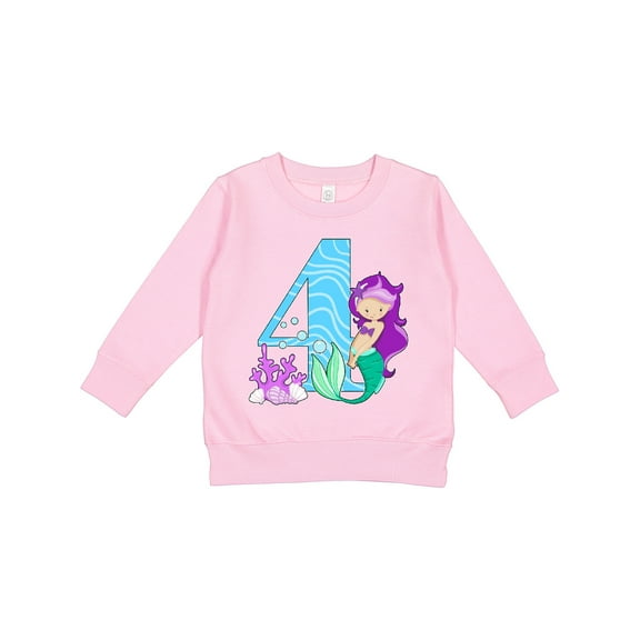 Inktastic Fourth Birthday Mermaid Toddler Sweatshirt